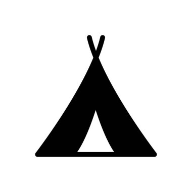 çadır vektör düz simge