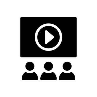 Sinema vektörü düz simgesi