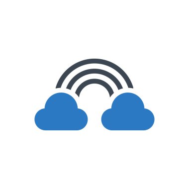 bulutlar vektör renk simgesi