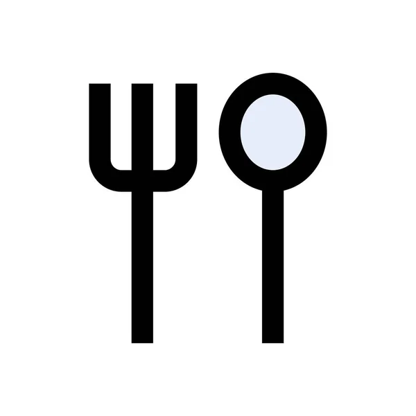 Spoon Vector Flat Color Icon — Stock Vector