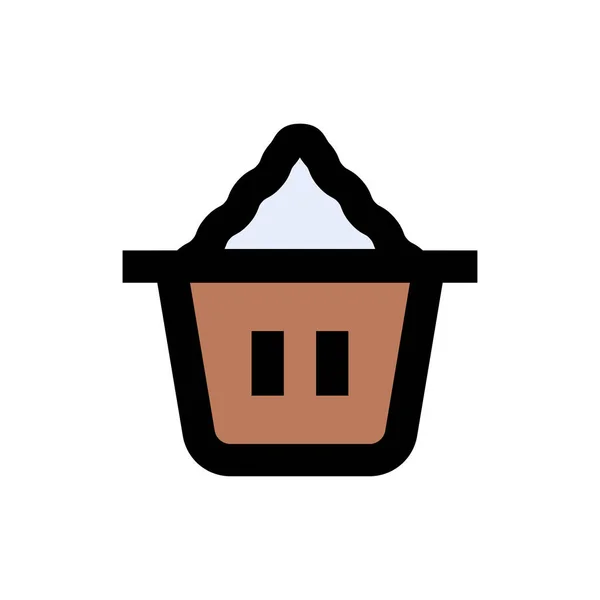 Muffin Vector Flat Color Icon — Stock Vector