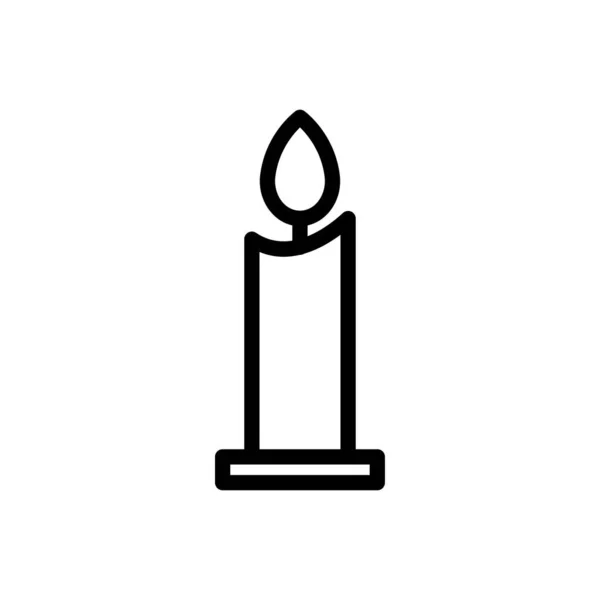 Ikona Wektora Płomienia Cienka Linia — Wektor stockowy