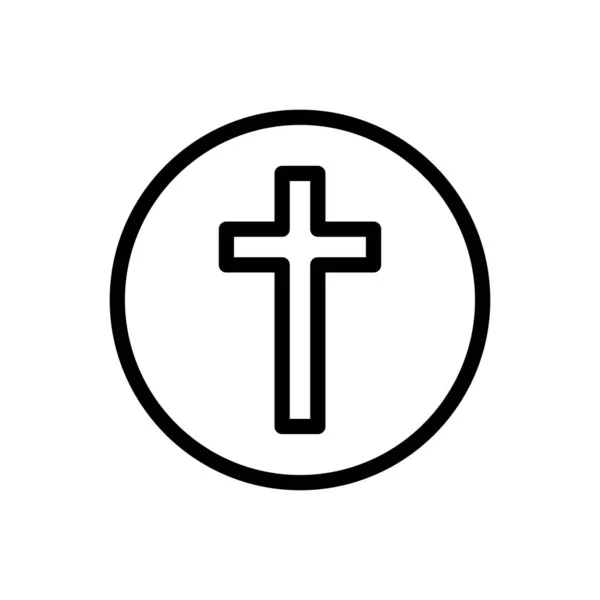Ikona Tenké Čáry Křesťanského Vektoru — Stockový vektor
