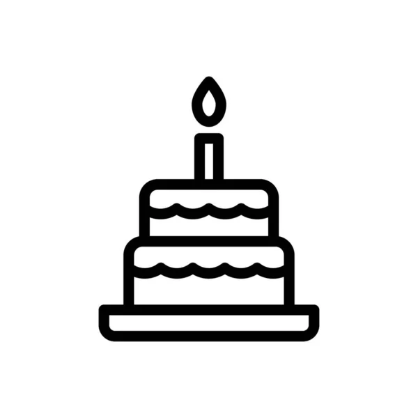 Cake Vector Thin Line Icon — Stock Vector