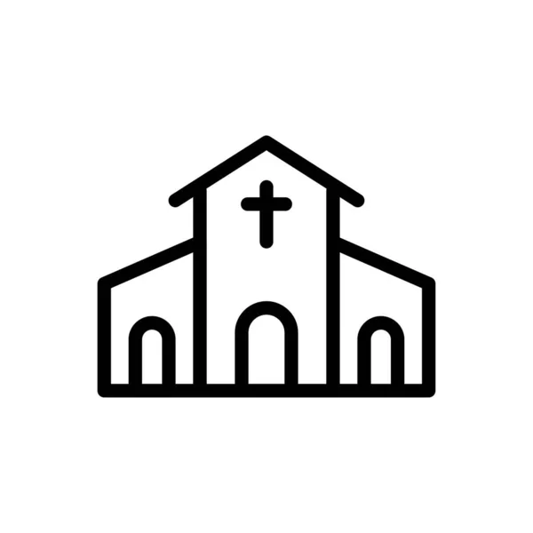 Icône Ligne Mince Vecteur Catholique — Image vectorielle