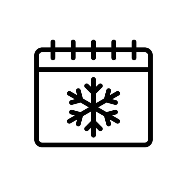 Winter Vektor Dünne Linie Symbol — Stockvektor