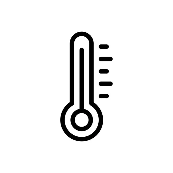 Temperatuur Vector Dunne Lijn Pictogram — Stockvector