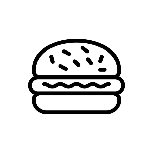 Fast Food Vector Dunne Lijn Pictogram — Stockvector