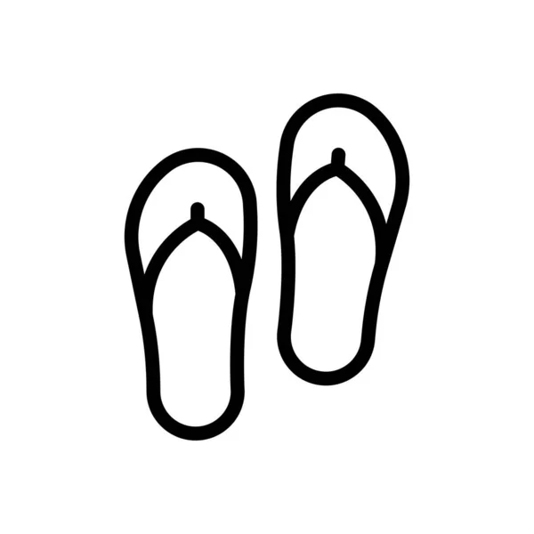 Sandale Vecteur Fine Ligne Icône — Image vectorielle