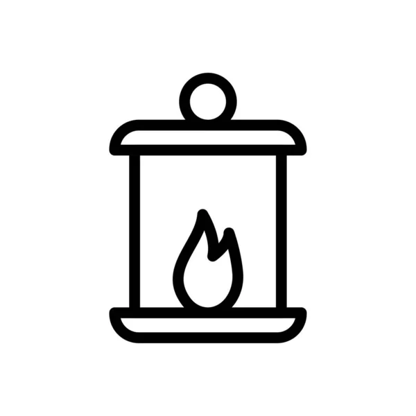 Ateş Vektörü Ince Çizgi Simgesi — Stok Vektör