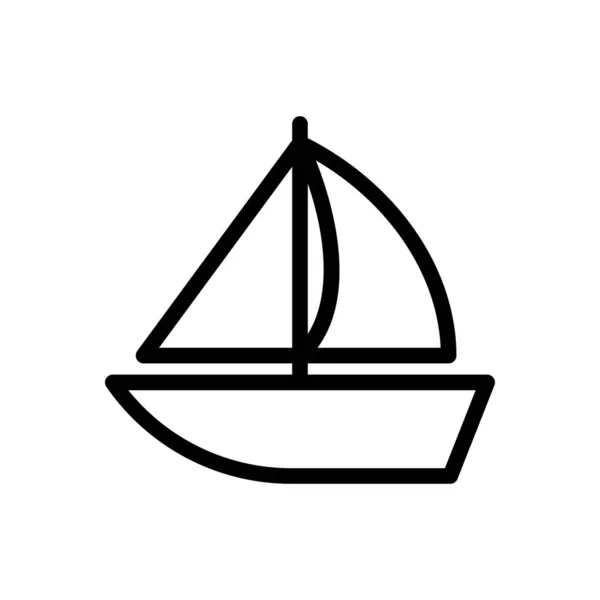 Båt Vektor Tunn Linje Ikon — Stock vektor