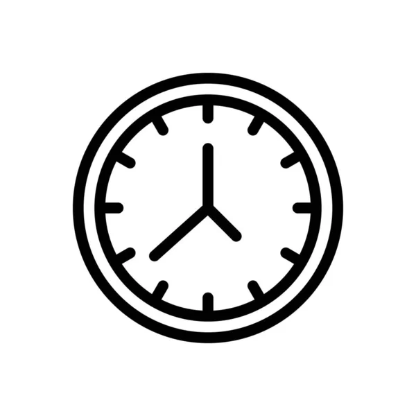 Uhr Vektor Dünne Linie Symbol — Stockvektor