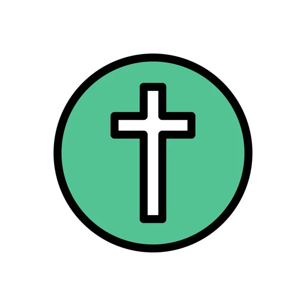 Christlicher Vektor Flache Farbe Symbol — Stockvektor