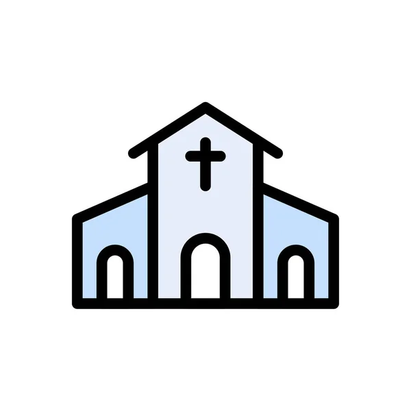 Katholischer Vektor Flache Farbe Symbol — Stockvektor