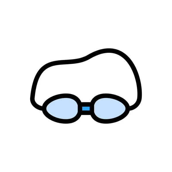Szemüveg Vektor Lapos Szín Ikon — Stock Vector