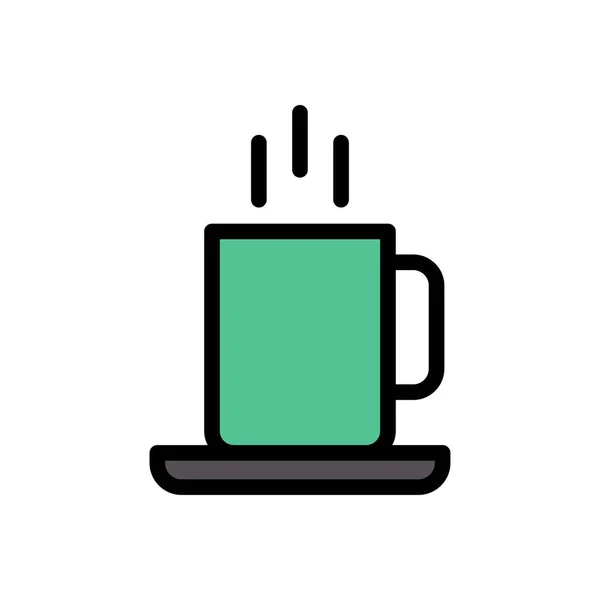 Vecteur Café Icône Couleur Plate — Image vectorielle