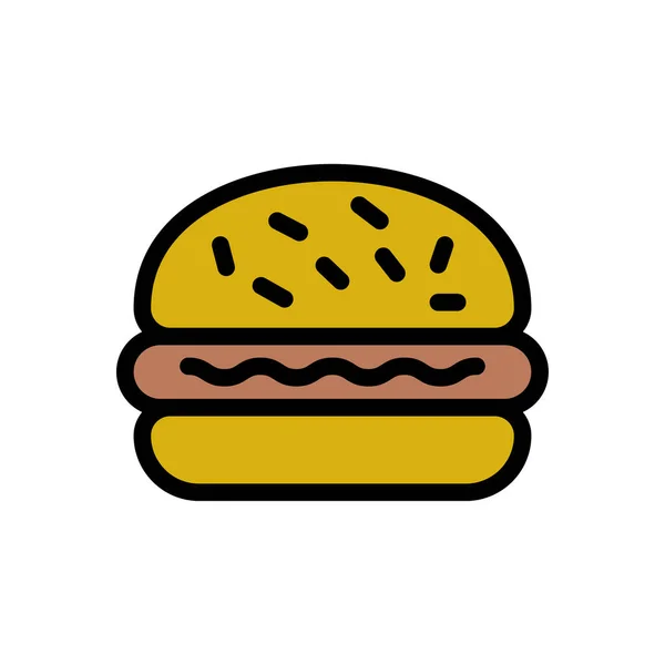 Fast Food Vektor Flache Farbe Symbol — Stockvektor