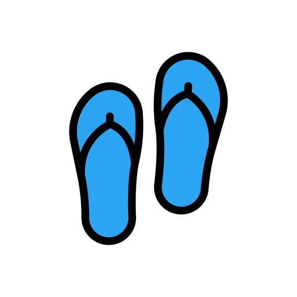 Sandale Vecteur Plat Icône Couleur — Image vectorielle