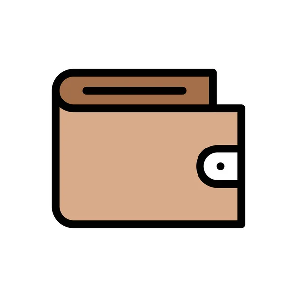 Vector Monedero Icono Color Plano — Vector de stock