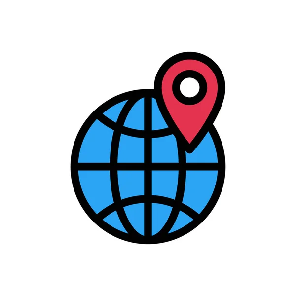 Locatie Vector Vlakke Kleur Pictogram — Stockvector