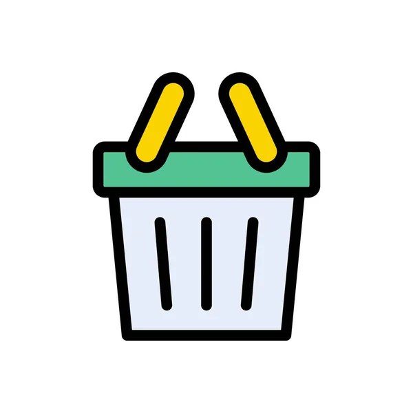 Cart Vector Flat Color Icon — Stock Vector