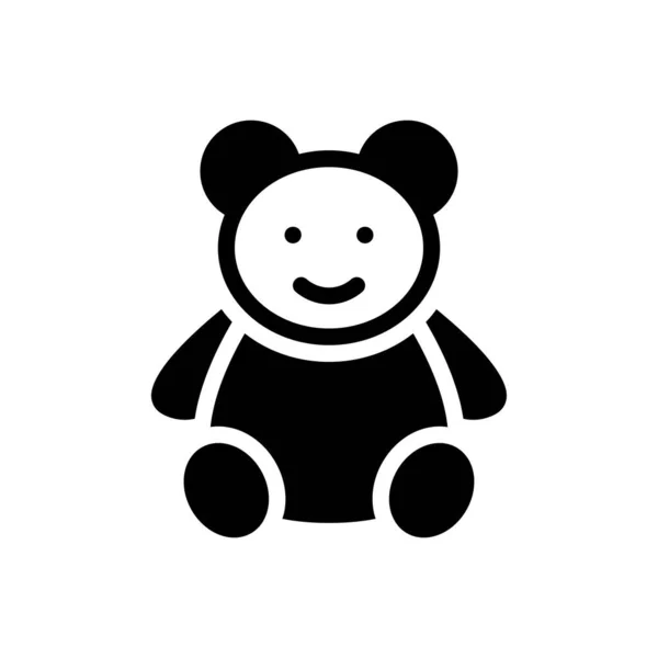 Bear Vector Glyph Flat Icon — 스톡 벡터