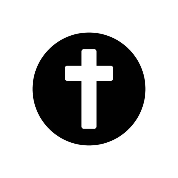 Ikona Křesťanského Vektorového Glyfu Plochá — Stockový vektor