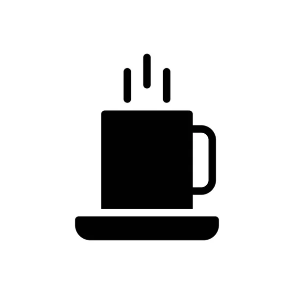 Kaffee Vektor Glyphen Flaches Symbol — Stockvektor