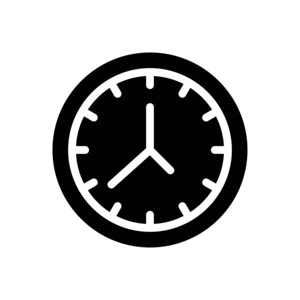 Horloge Vector Glyph Platte Pictogram — Stockvector