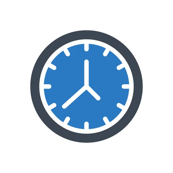 Horloge Vector Glyph Kleur Pictogram — Stockvector