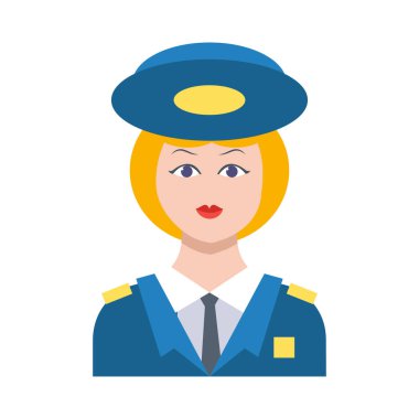 polis vektörü düz renk simgesi