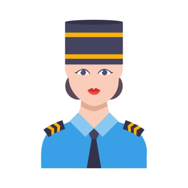 Memur vektör düz renk simgesi