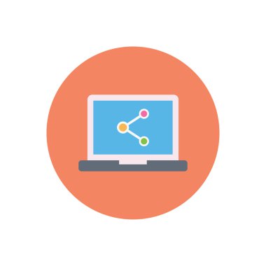 bağlantı vektörü düz renk simgesi