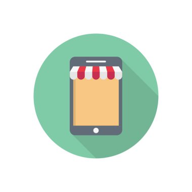 alışveriş vektörü düz renk simgesi