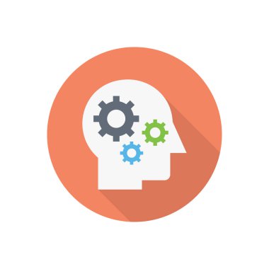 düşünce vektörü düz renk simgesi