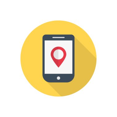 konum vektörü düz renk simgesi