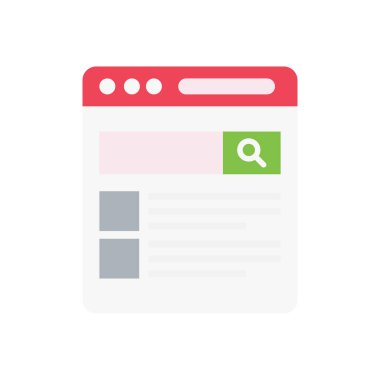 tarayıcı vektörü düz renk simgesi