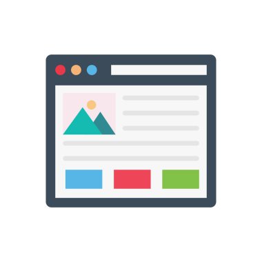 tarayıcı vektörü düz renk simgesi