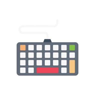 bilgisayar vektörü düz renk simgesi