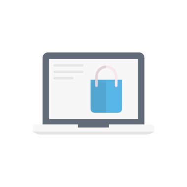 alışveriş vektörü düz renk simgesi