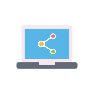 bağlantı vektörü düz renk simgesi