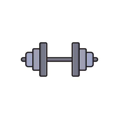 spor salonu vektörü düz renk simgesi