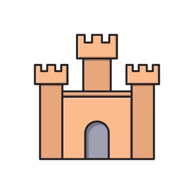 tarihsel vektör düz renk simgesi