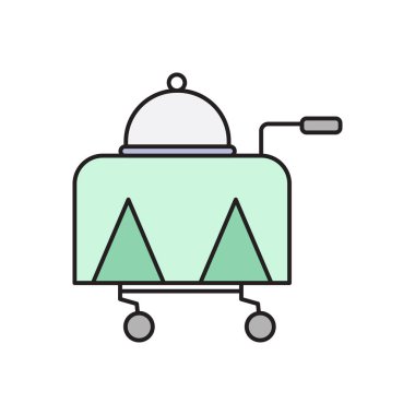 Tramvay vektörü düz renk simgesi