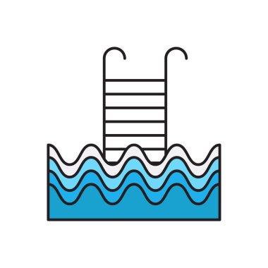 merdiven vektörü düz renk simgesi