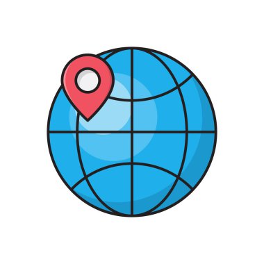 konum vektörü düz renk simgesi