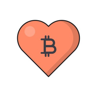 kalp vektörü düz renk simgesi