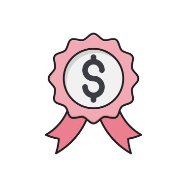 Dolar vektörü düz renk simgesi