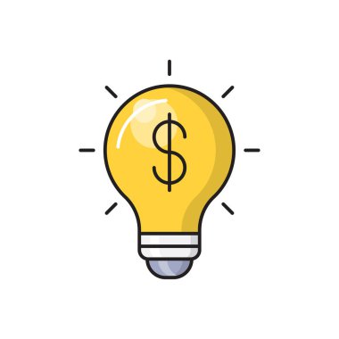 fikir vektörü düz renk simgesi