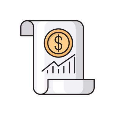 fatura vektörü düz renk simgesi